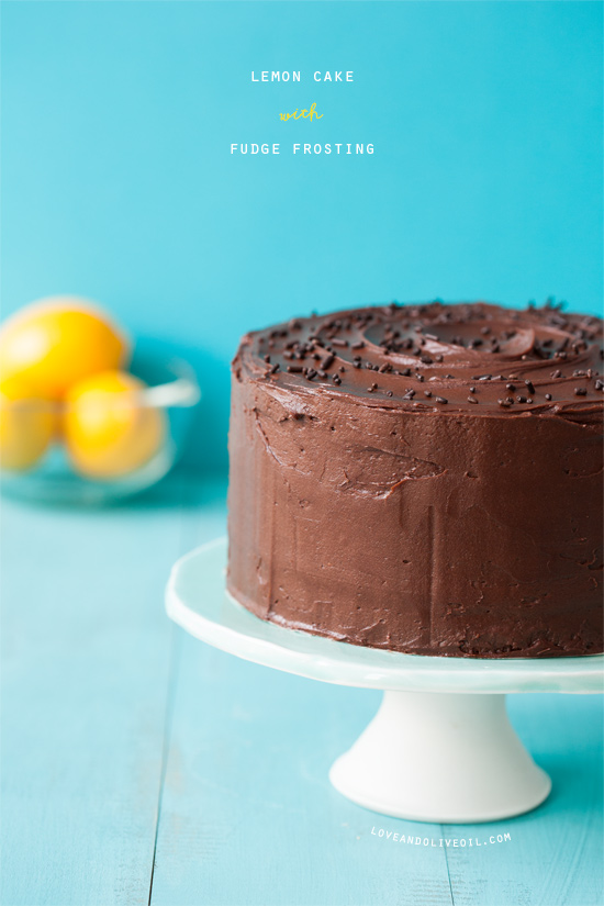 Lemon Layer Cake with Chocolate Fudge Frosting