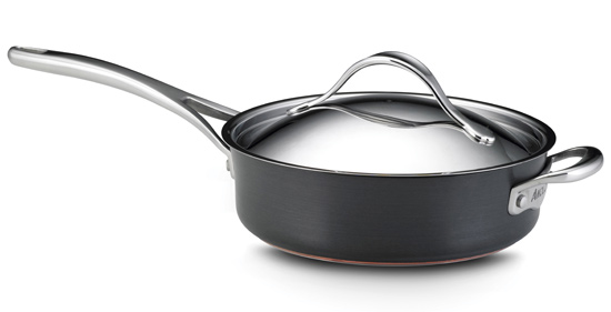  Anolon Nouvelle Copper 3 Quart Covered Saute Pan with Helper Handle