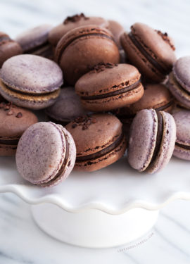 Chocolate & Hibiscus Macarons with Hibiscus-Infused Ganache