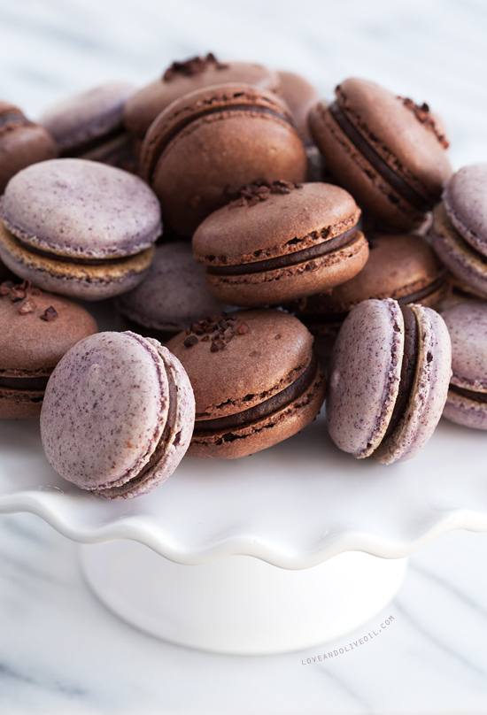 Chocolate & Hibiscus Macarons with Hibiscus-Infused Ganache