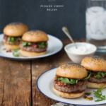 Gorgonzola Lamb Burgers with Pickled Cherry Relish