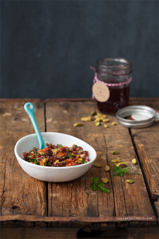 Gorgonzola Lamb Burgers with Pickled Cherry Relish