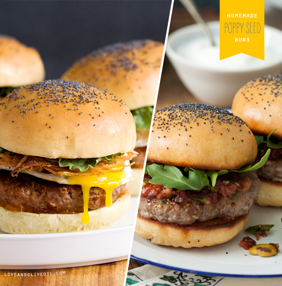 Homemade Poppy Seed Burger Buns