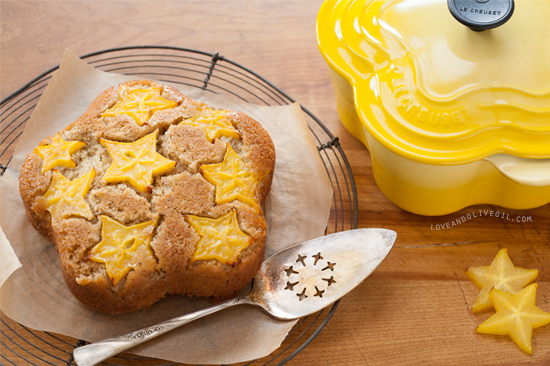 Starfruit Upside Down Cake Recipe for Le Creuset