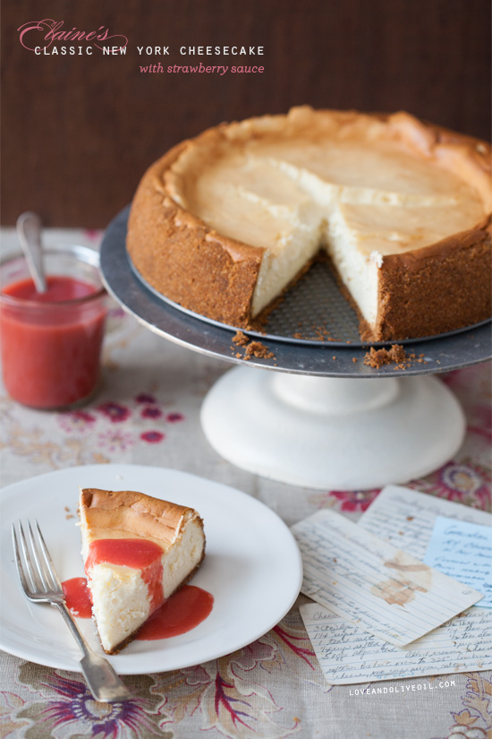 Elaine's Classic New York Cheesecake with Strawberry Sauce