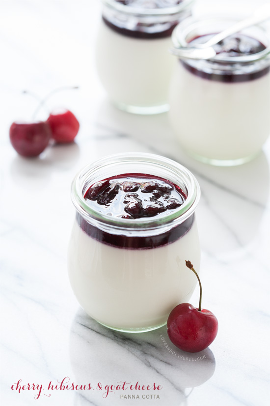 Cherry, Hibiscus, and Goat Cheese Panna Cotta