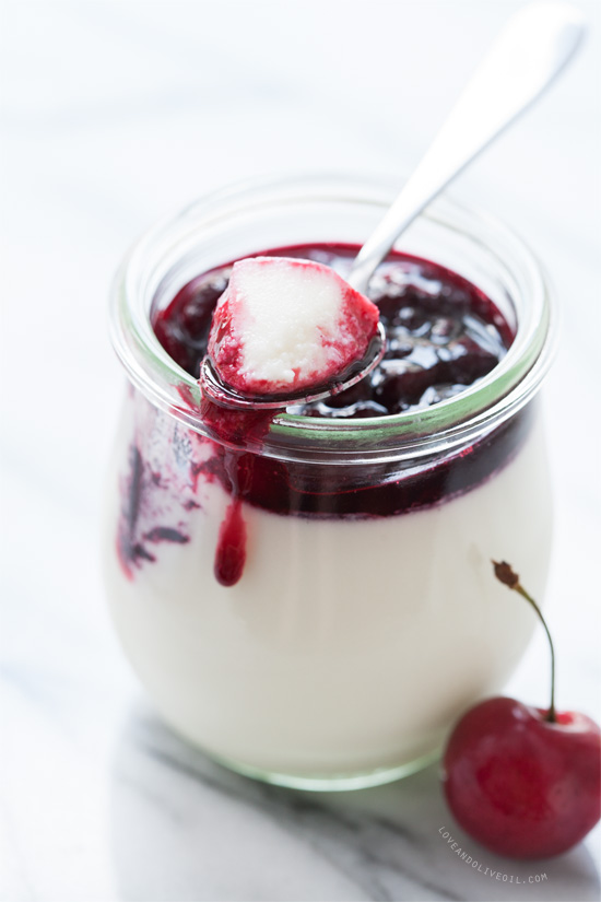 Cherry, Hibiscus, and Goat Cheese Panna Cotta