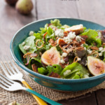 Fig, Blue Cheese, and Bacon Salad with Fried Shallots