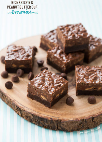 Rice Krispie & Peanut Butter Cup Brownies