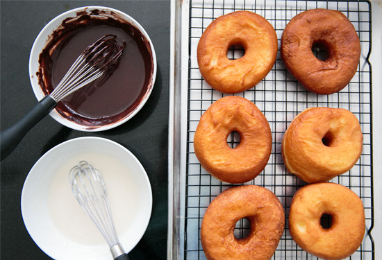 Homemade Raised Doughnuts with Moonshine Glaze