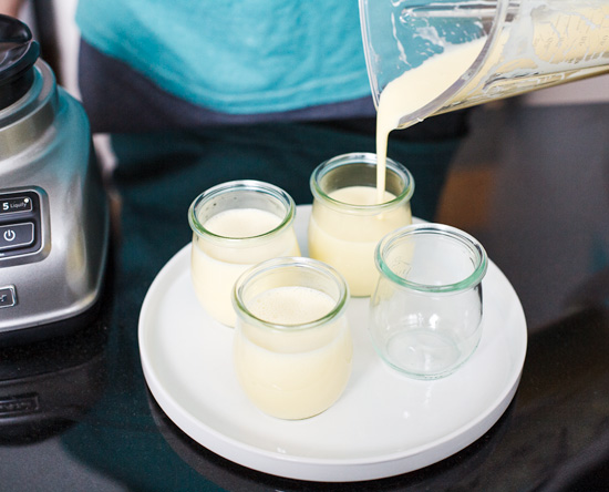 White Chocolate Peppermint Pots de Creme made in a blender