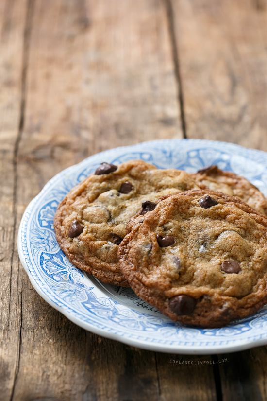 Stuffed Triple Chocolate Chip Cookies with Sea Salt