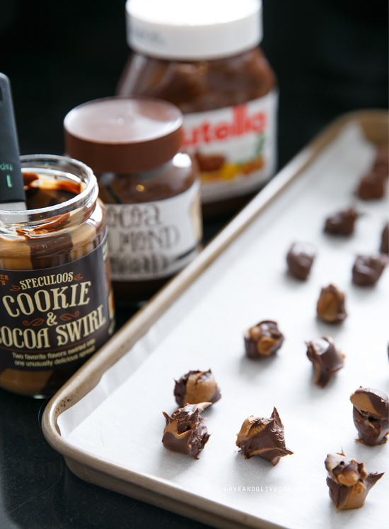 Nutella, Biscoff, and Cocoa Almond Butter Stuffed Cookies