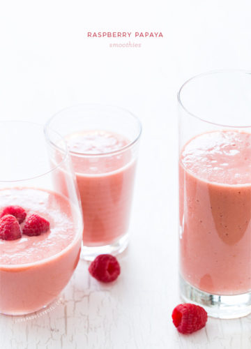 Raspberry Papaya Smoothies