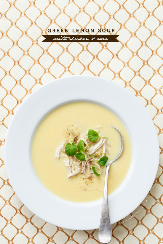 Greek Lemon Soup with Chicken and Orzo