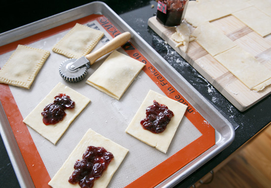 Cutting and filling homemade pop tarts