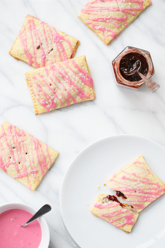 Homemade Strawberry Jam Toaster Pastries from @loveandoliveoil