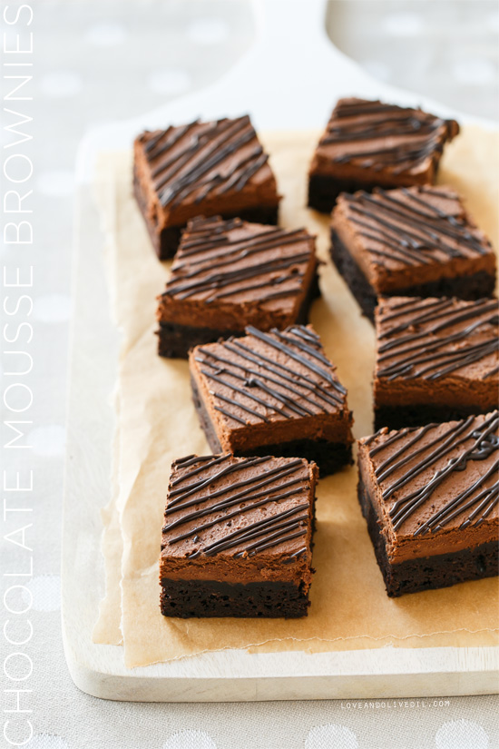 Chocolate Mousse Brownies from @loveandoliveoil