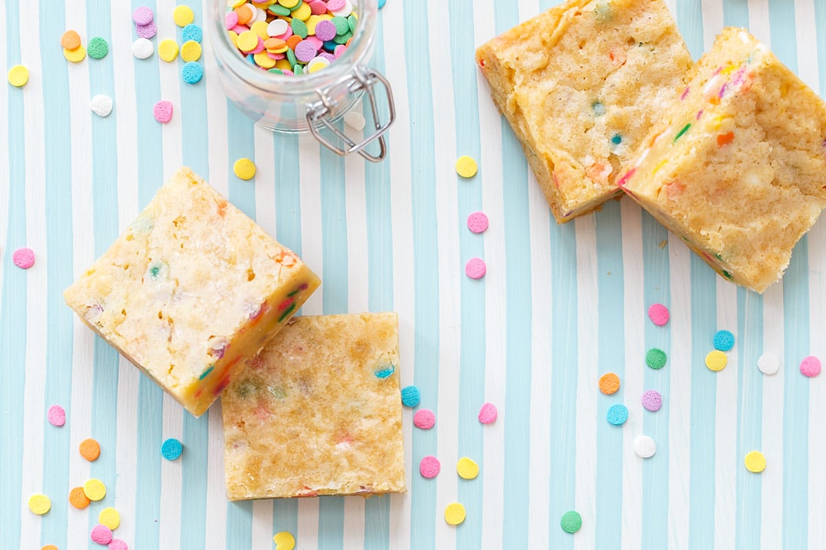 White Chocolate Funfetti Blondies