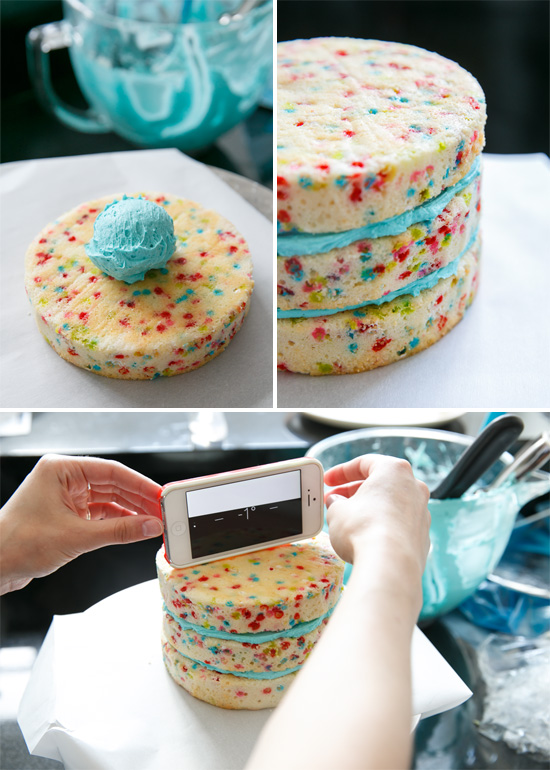 Frosted Funfetti Layer Cake from @loveandoliveoil