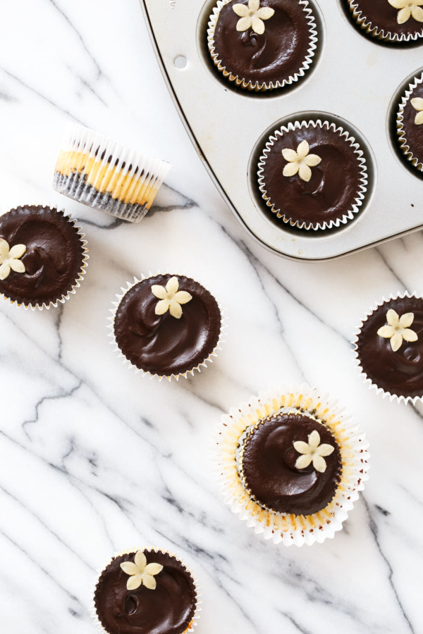 Marzipan Mini Cheesecake Recipe with Chocolate Ganache Topping