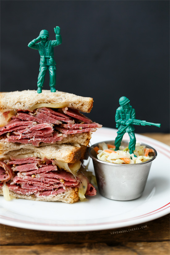Pastrami on Rye Sandwiches from @loveandoliveoil
