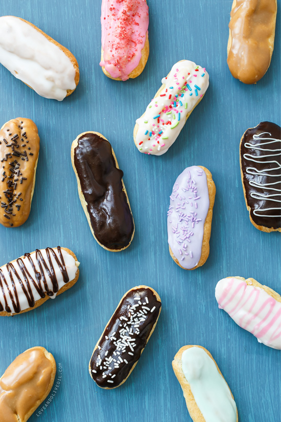 Homemade Eclairs with Pastry Cream Filling from @loveandoliveoil