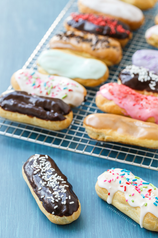 Homemade Eclairs with Pastry Cream Filling from @loveandoliveoil