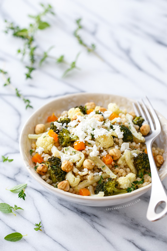 Roasted Fennel and Israeli Cous Cous Salad from @loveandoliveoil