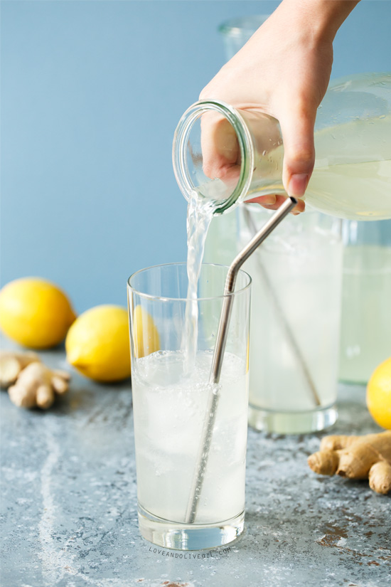 Spicy Ginger Lemonade from @loveandoliveoil