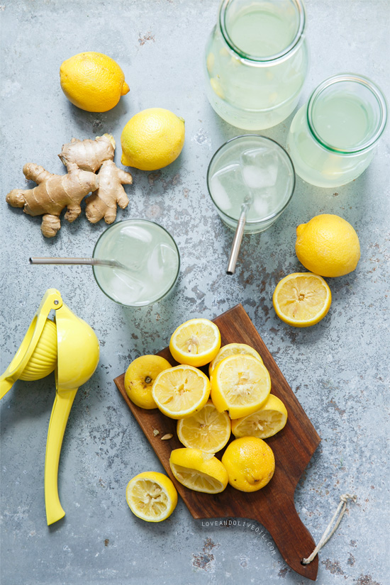 Spicy Ginger Lemonade from @loveandoliveoil