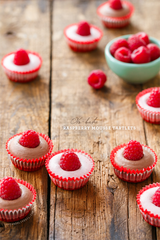 No-Bake Raspberry Mousse Tartlets