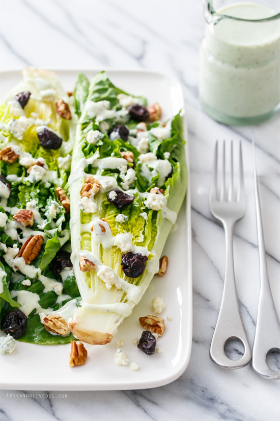 Wedge Salad with Buttermilk Black Pepper Dressing from @loveandoliveoil