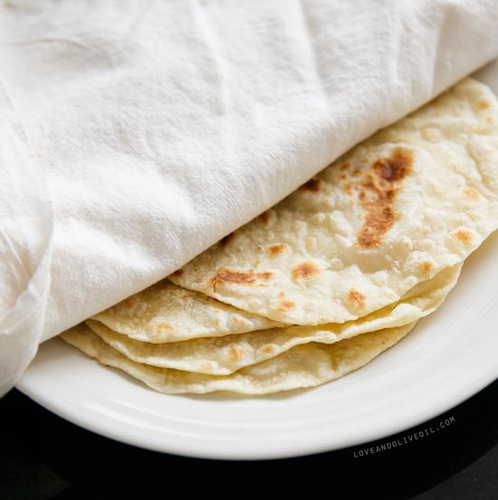 Homemade Flour Tortillas with Lard from www.loveandoliveoil.com