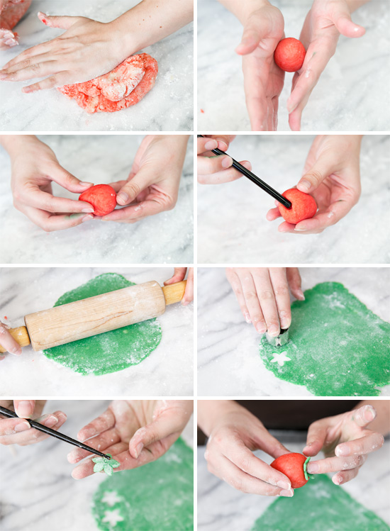 How to Make Homemade Marzipan Strawberries from @loveandoliveoil