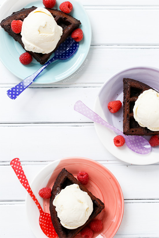 double chocolate brownie waffles