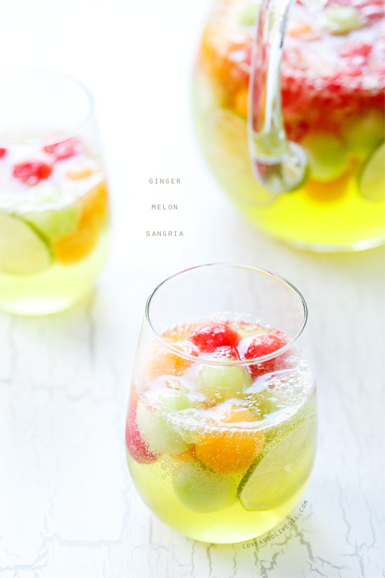 Ginger Melon Sangria from www.loveandoliveoil.com