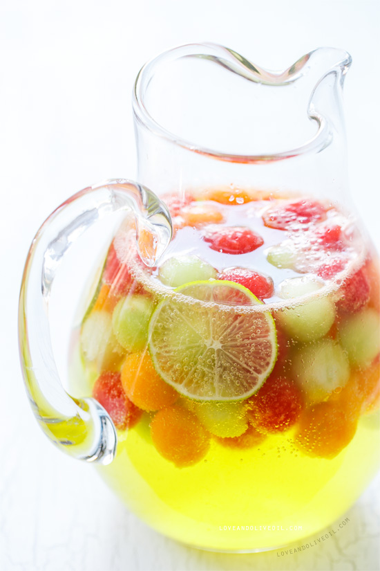 Ginger Melon Sangria from www.loveandoliveoil.com