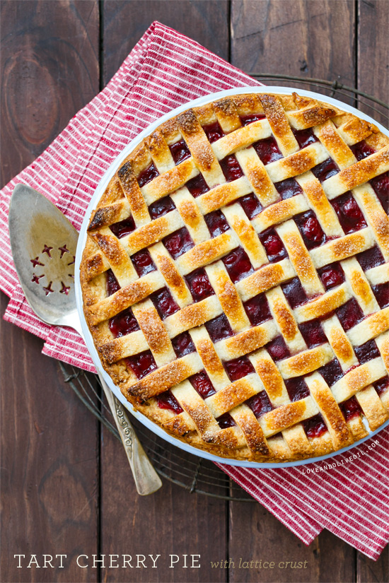 Tart Cherry Pie with Lattice Top from www.loveandoliveoil.com