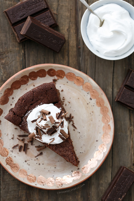 Bittersweet Chocolate Bourbon Tart from www.loveandoliveoil.com