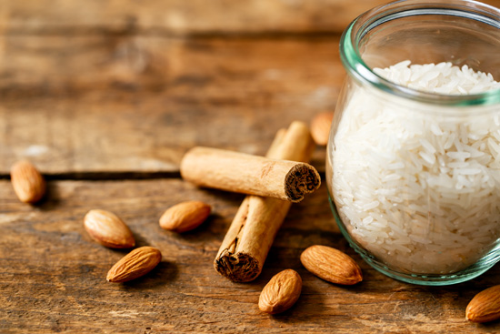 Homemade Horchata made with white rice, almonds, and Mexican cinnamon from www.loveandoliveoil.com