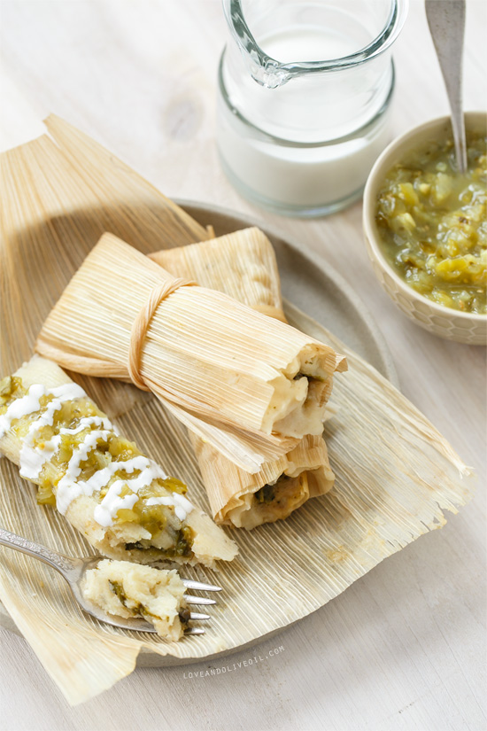 Homemade Roasted Poblano and Cheese Tamales