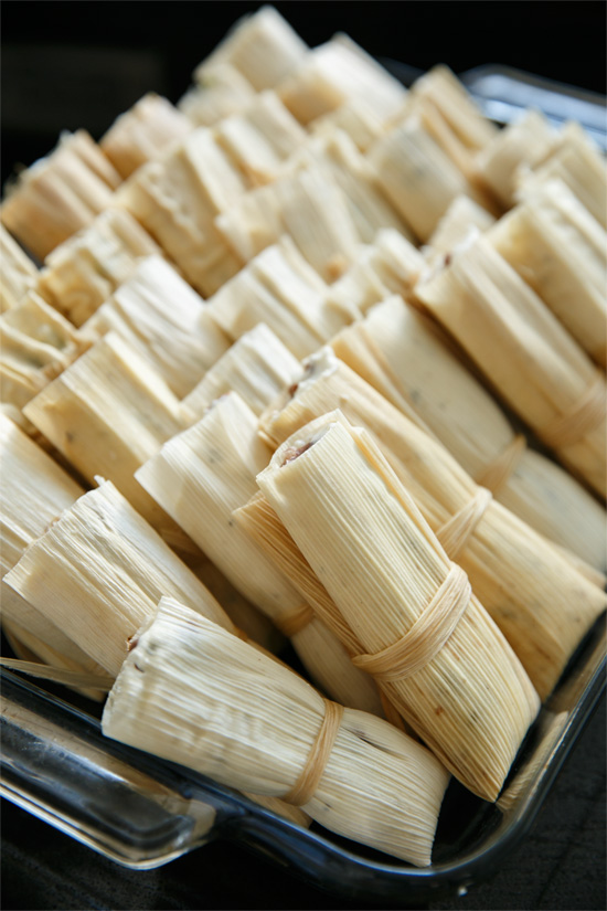 Homemade Roasted Poblano and Cheese Tamales