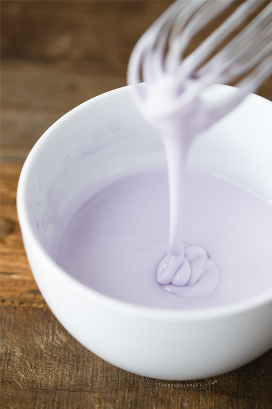 Powdered sugar glaze for Chocolate Lavender & Earl Gray Bundt Cake