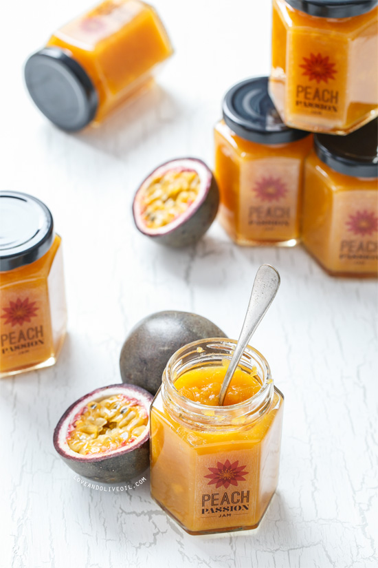 Peach Passion Jam with fresh peaches and passionfruit
