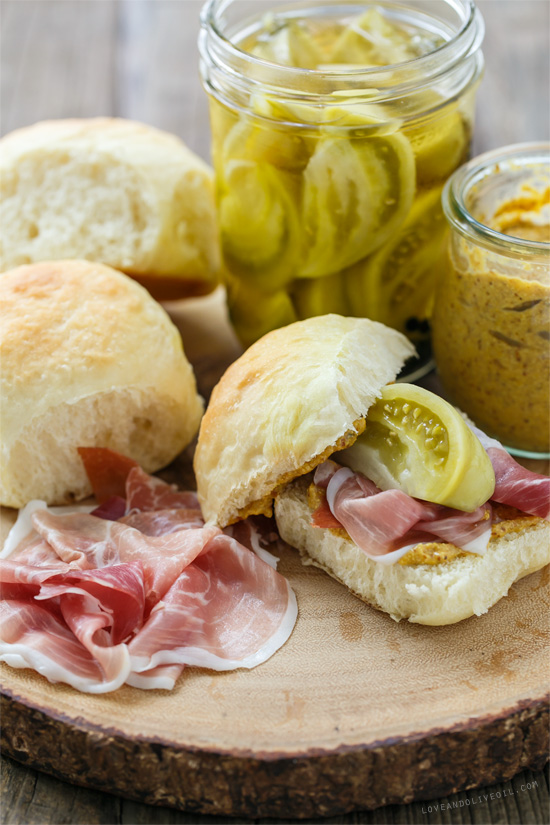 Country Ham and Pickle Sliders