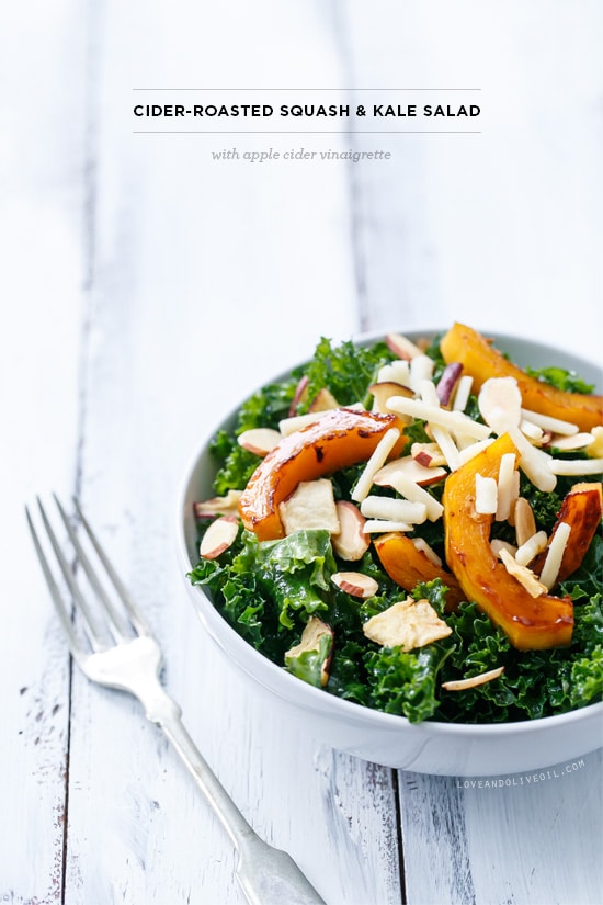 Cider-Roasted Squash & Kale Salad with Apple Cider Vinaigrette