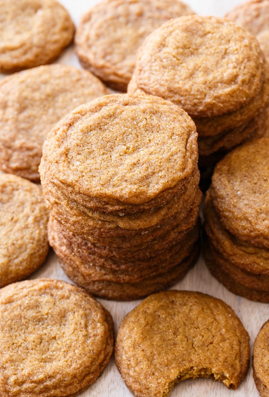 Molasses Snickerdoodles Cookies with Cinnamon Sugar