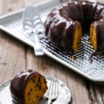 This Pumpkin Chocolate Chip Bundt Cake is a perfect non-pie Thanksgiving dessert!