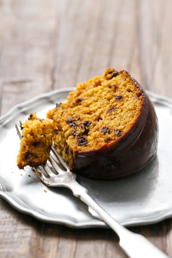 Moist and tender, this Pumpkin Chocolate Chip Bundt Cake might be your new favorite cake recipe!